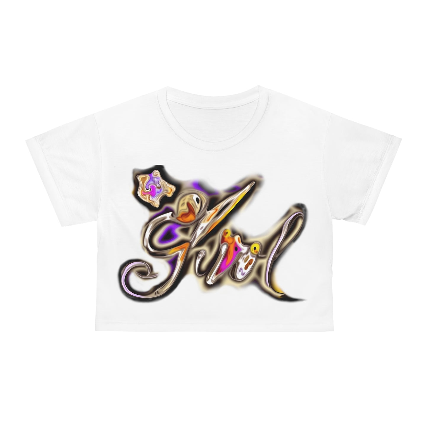 Lit Girl "Girl on Fire" Crop Tee (White)