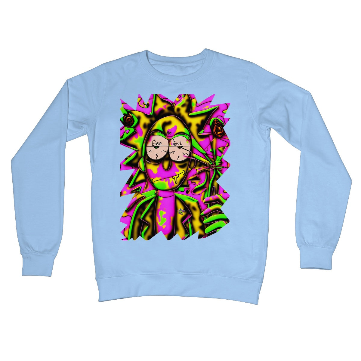 Lit Rick Sanchez See No Evil Collection Crew Neck Sweatshirt