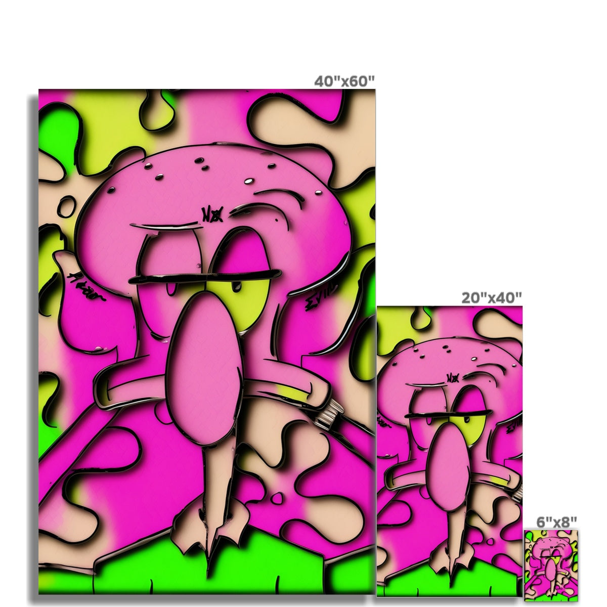 Lit_Squidward_hearnoEvil Fine Art Print