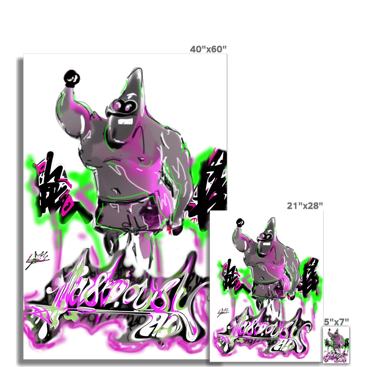 Lit Patrick 4D People Wall Art Poster