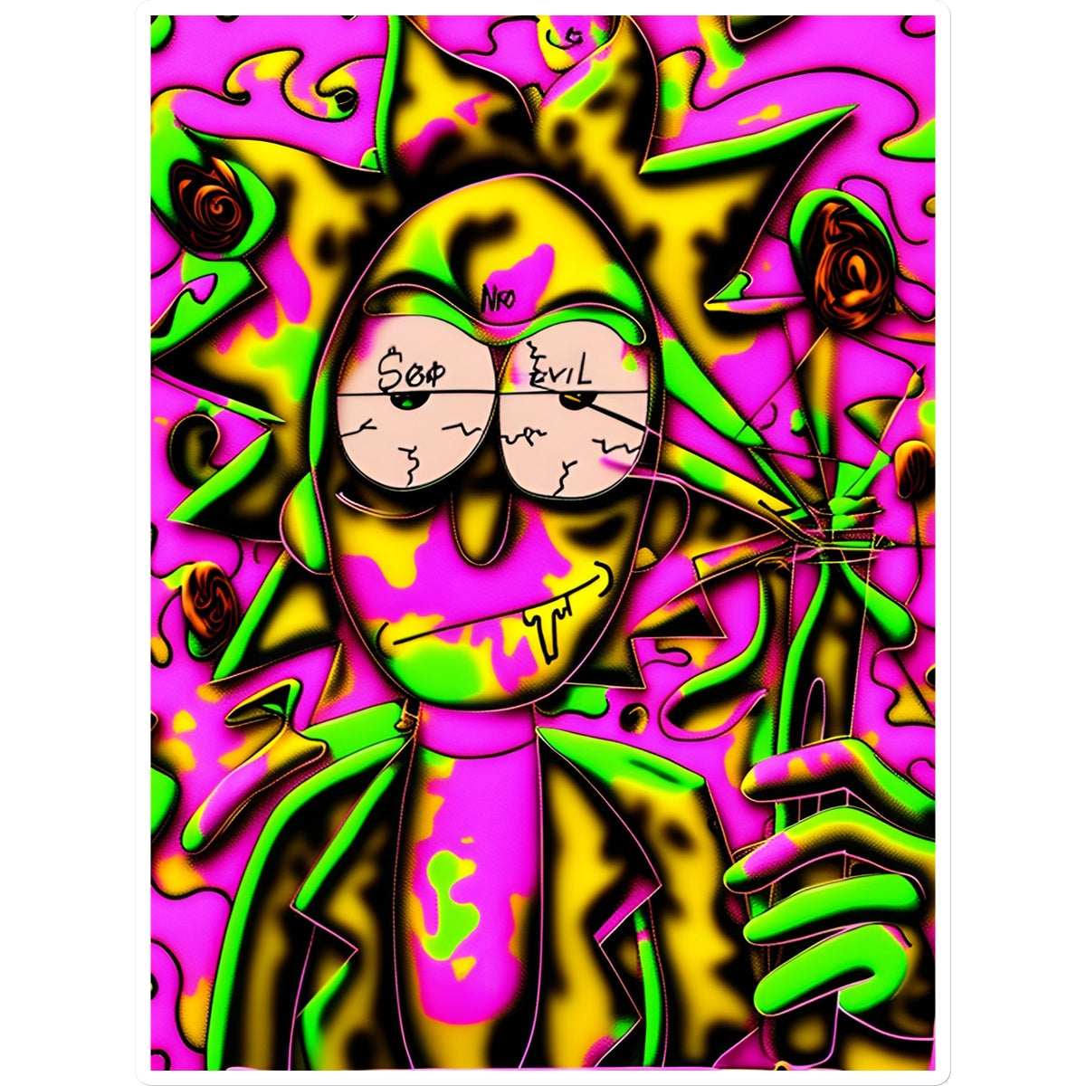 Lit Rick Sanchez See No Evil Collection Sticker