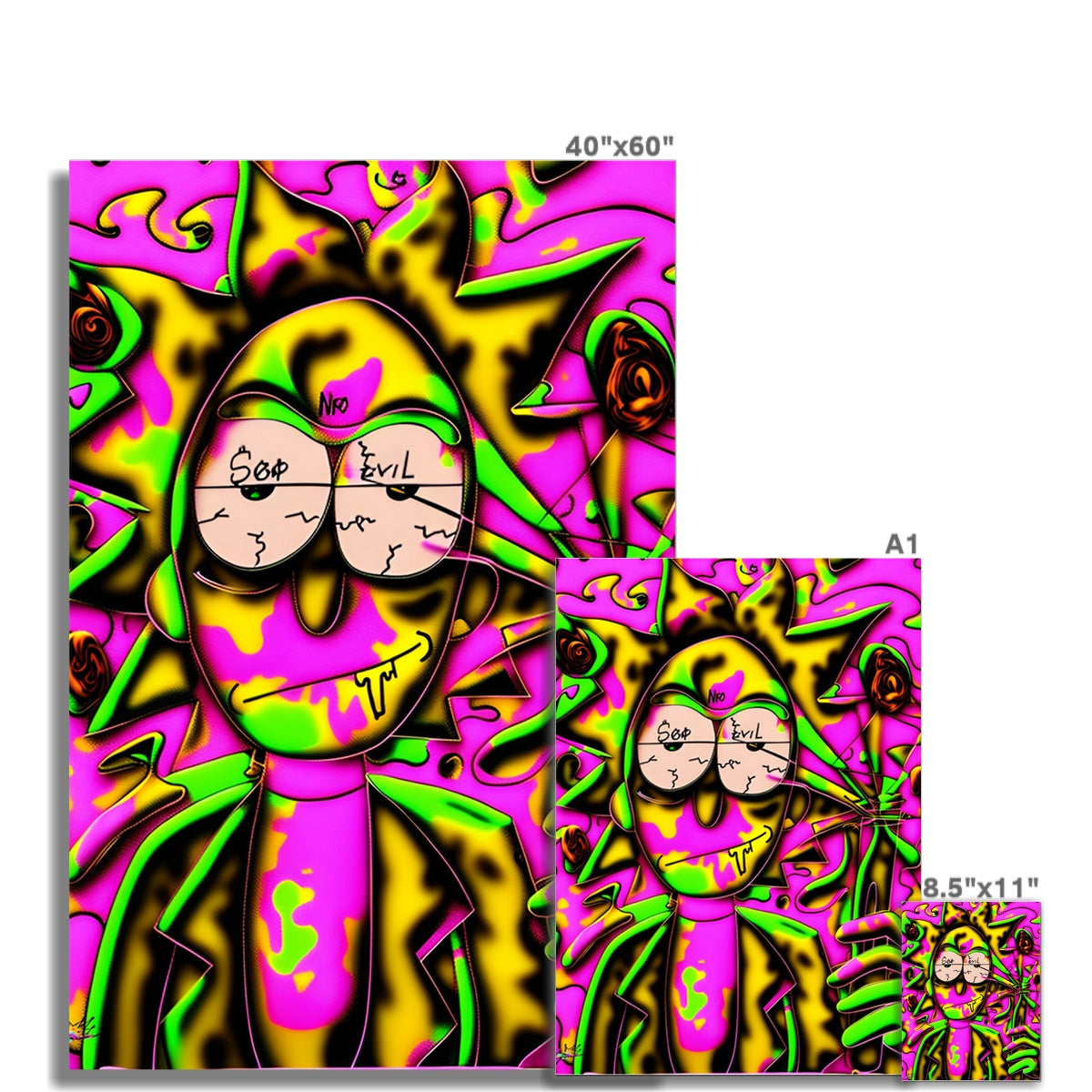 Lit Rick Sanchez See No Evil Collection Wall Art Poster