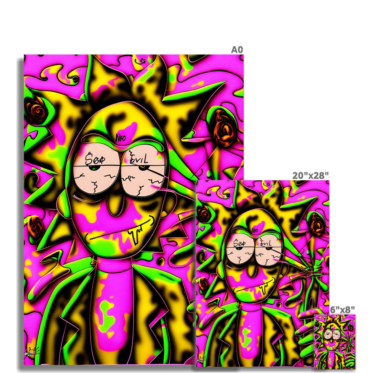 Lit Rick Sanchez See No Evil Collection Fine Art Print