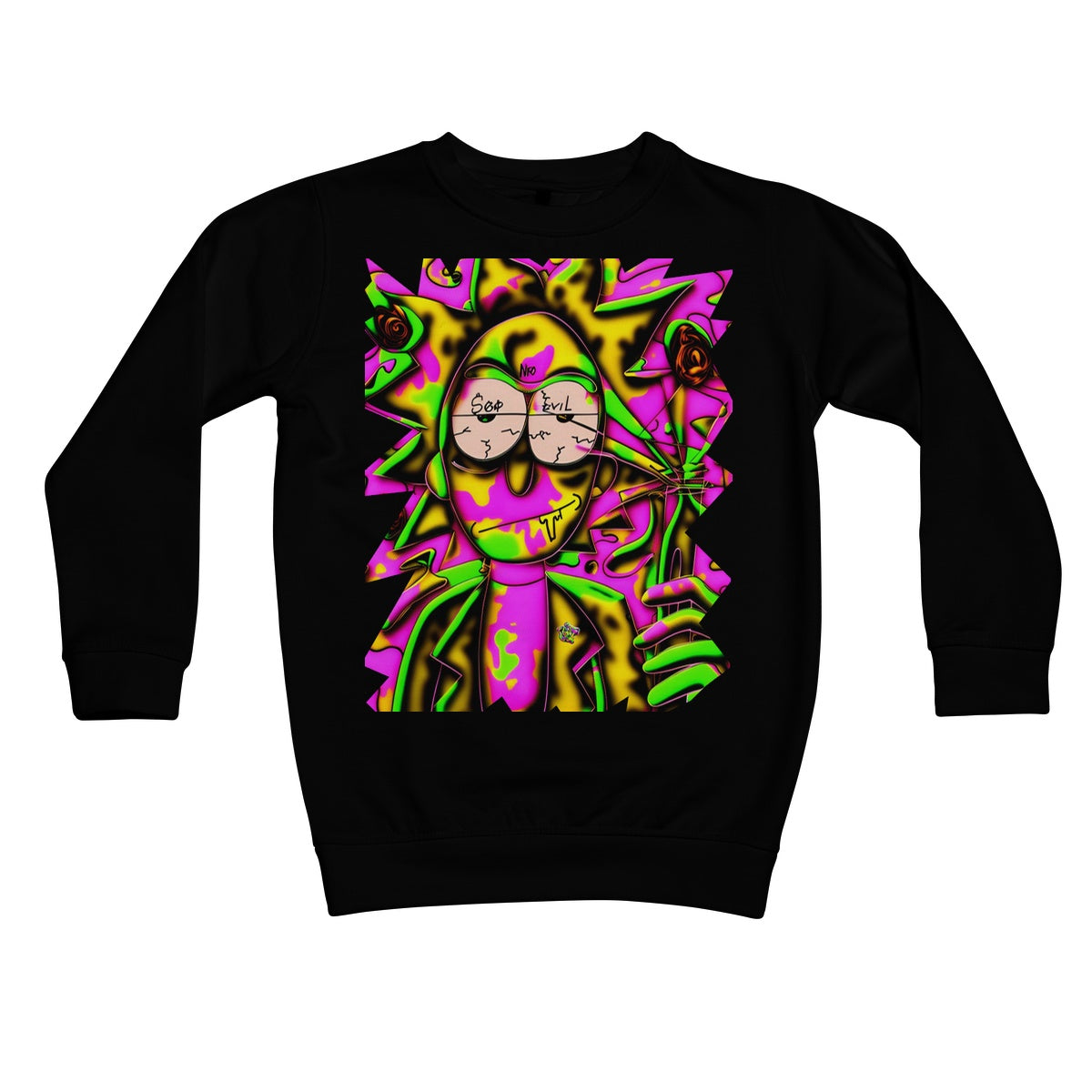 Lit Rick Sanchez See No Evil Collection  Kids Sweatshirt