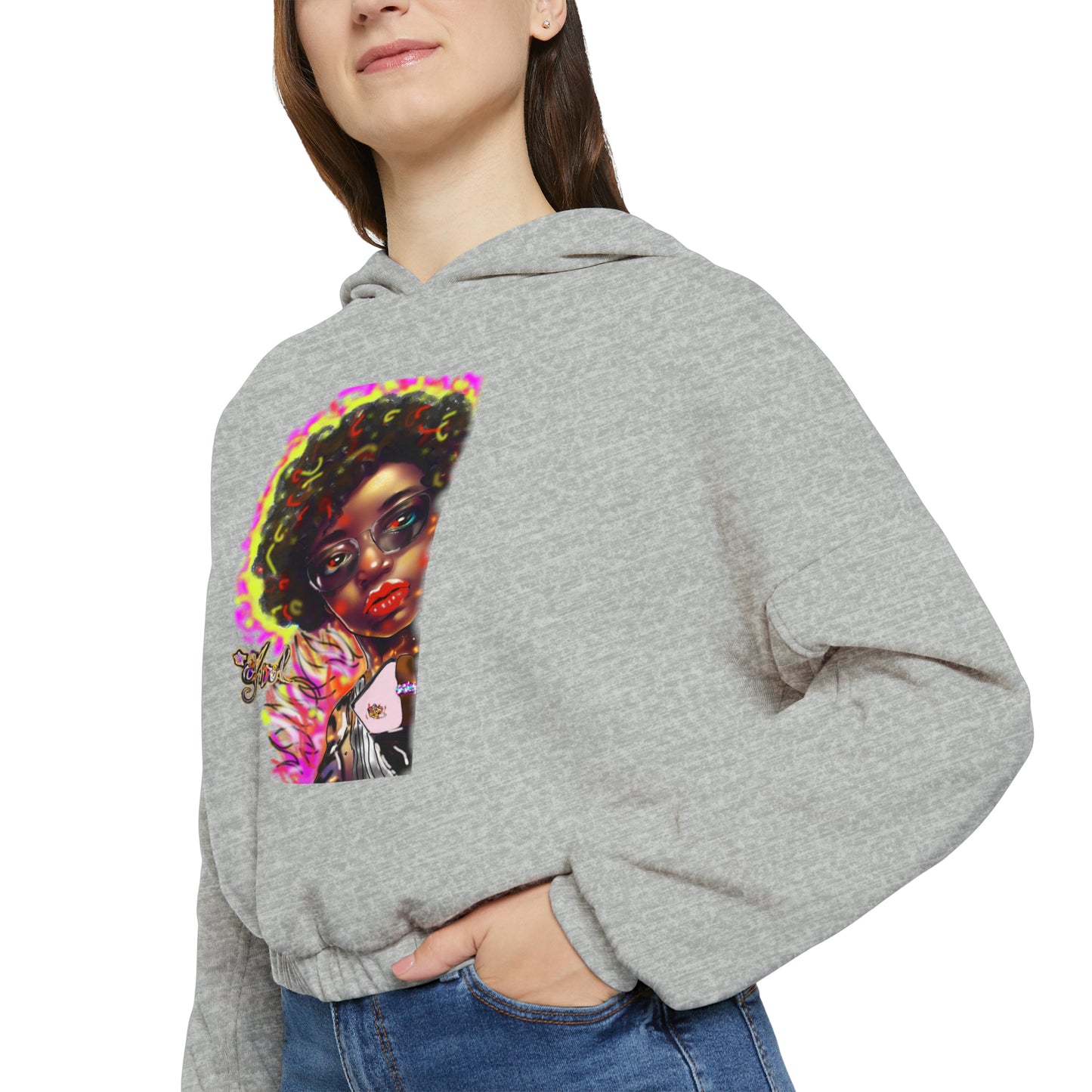 Lit Girl "Girl on Fire" Women's Cinched Bottom Hoodie