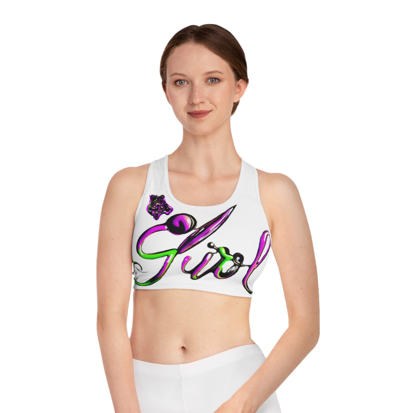 Lit Girl "Envy" Sports Bra (White)