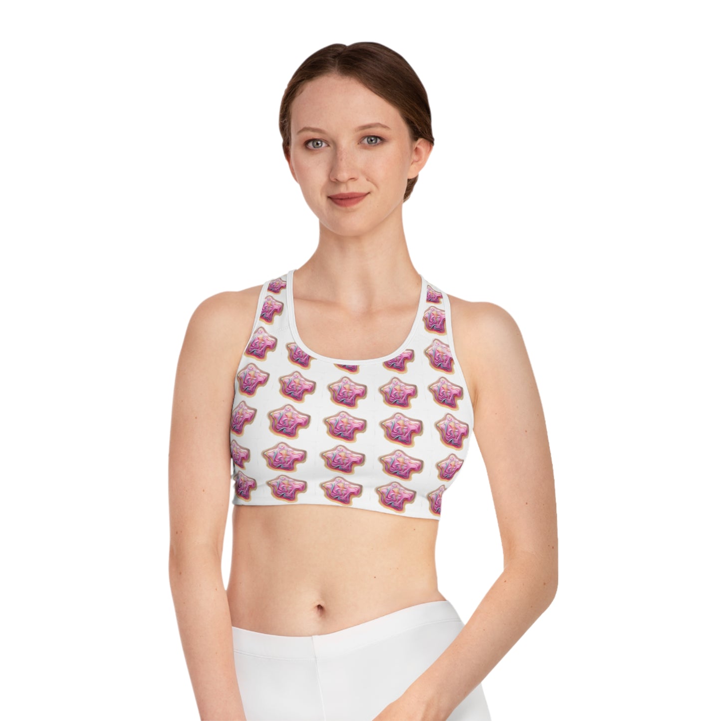 Lit Girl "Ice Cream" Sports Bra (White)