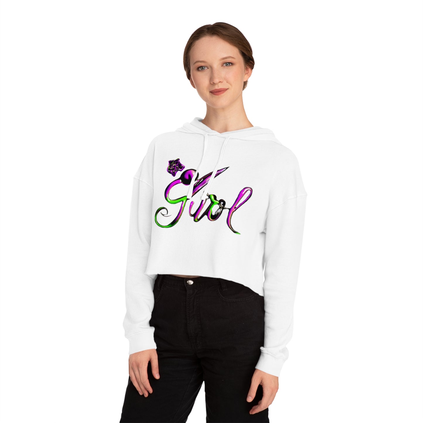 Lit Girl "Envy" Women’s Cropped Hooded Sweatshirt