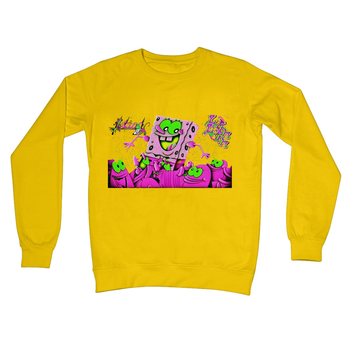 Lit_Spongebob_Win_Win Crew Neck Sweatshirt