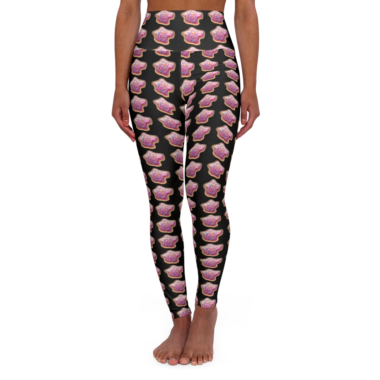 Lit Girl "Ice Cream" High Waisted Yoga Leggings (Black)