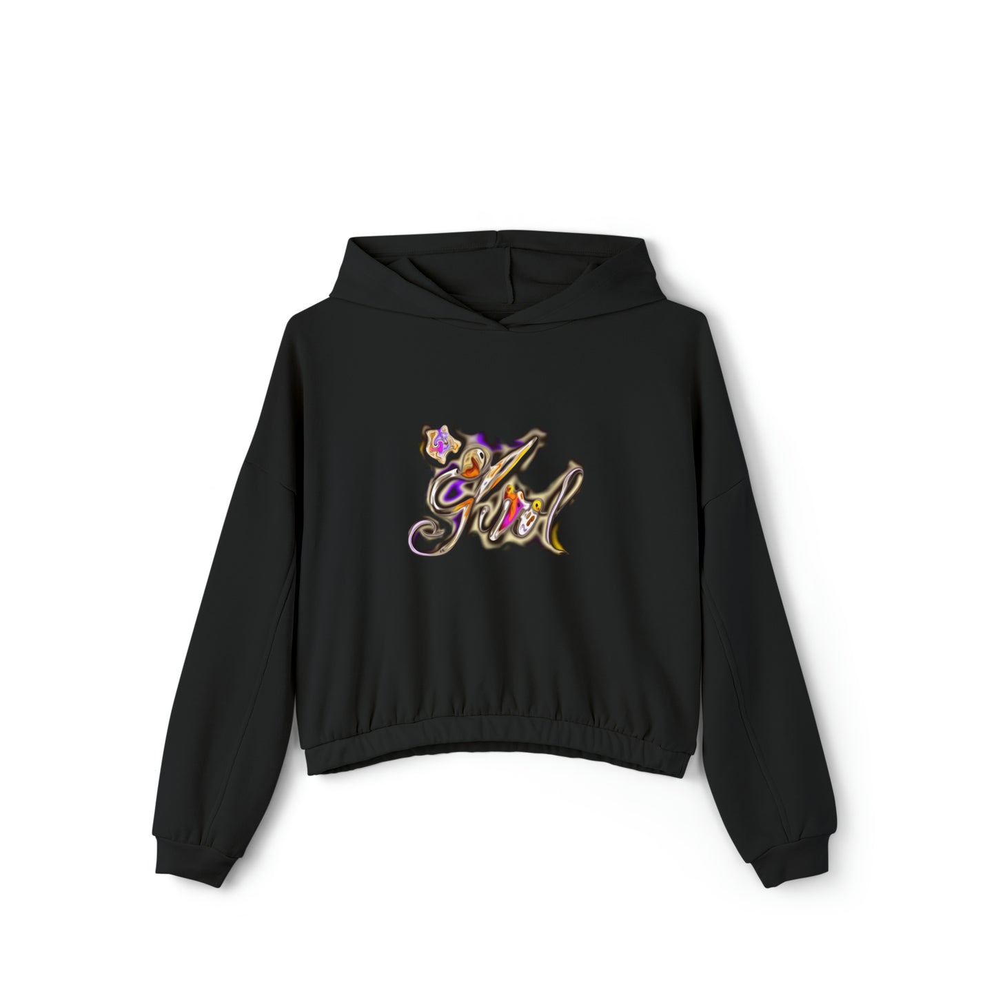 Lit Girl "Girl on Fire" Logo Women's Cinched Bottom Hoodie