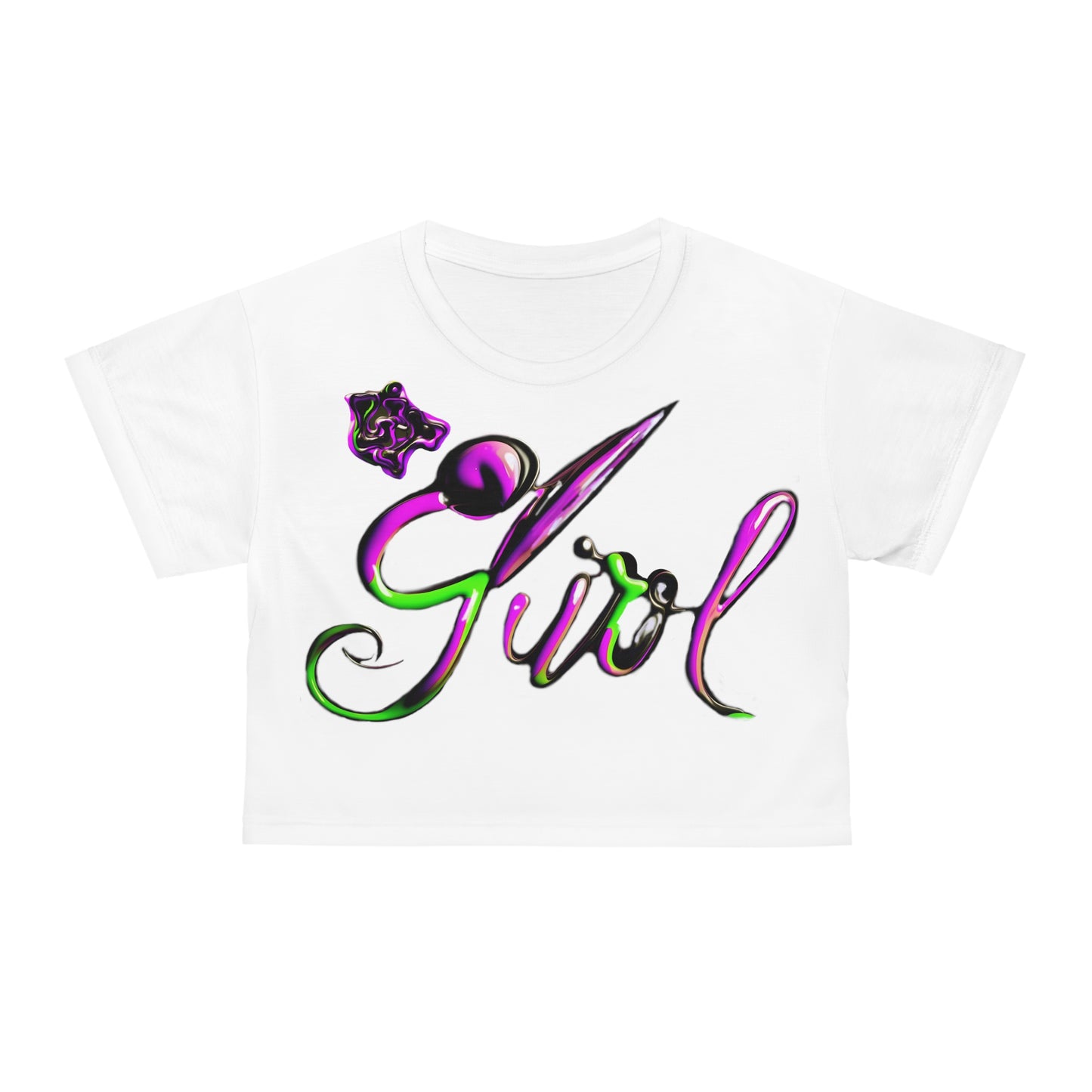 Lit Girl "Envy" Crop Tee (White)