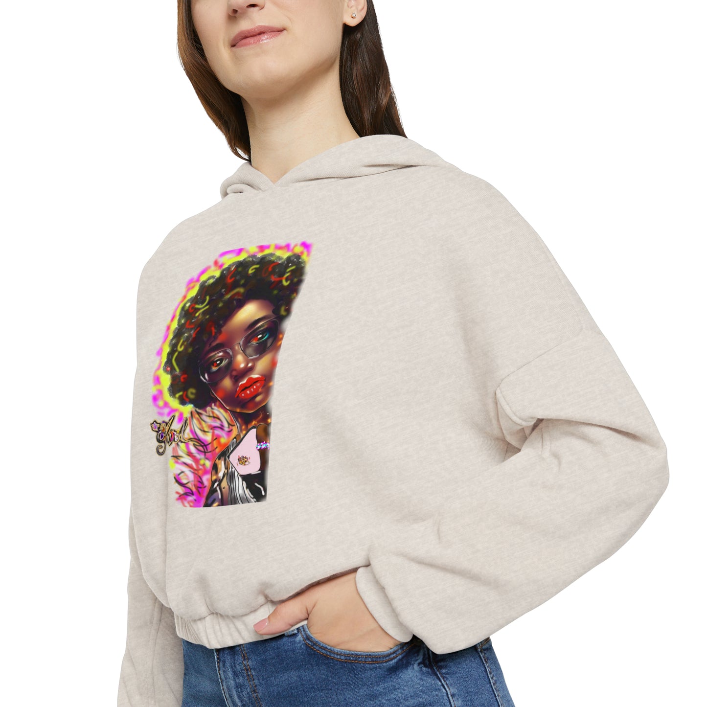 Lit Girl "Girl on Fire" Women's Cinched Bottom Hoodie