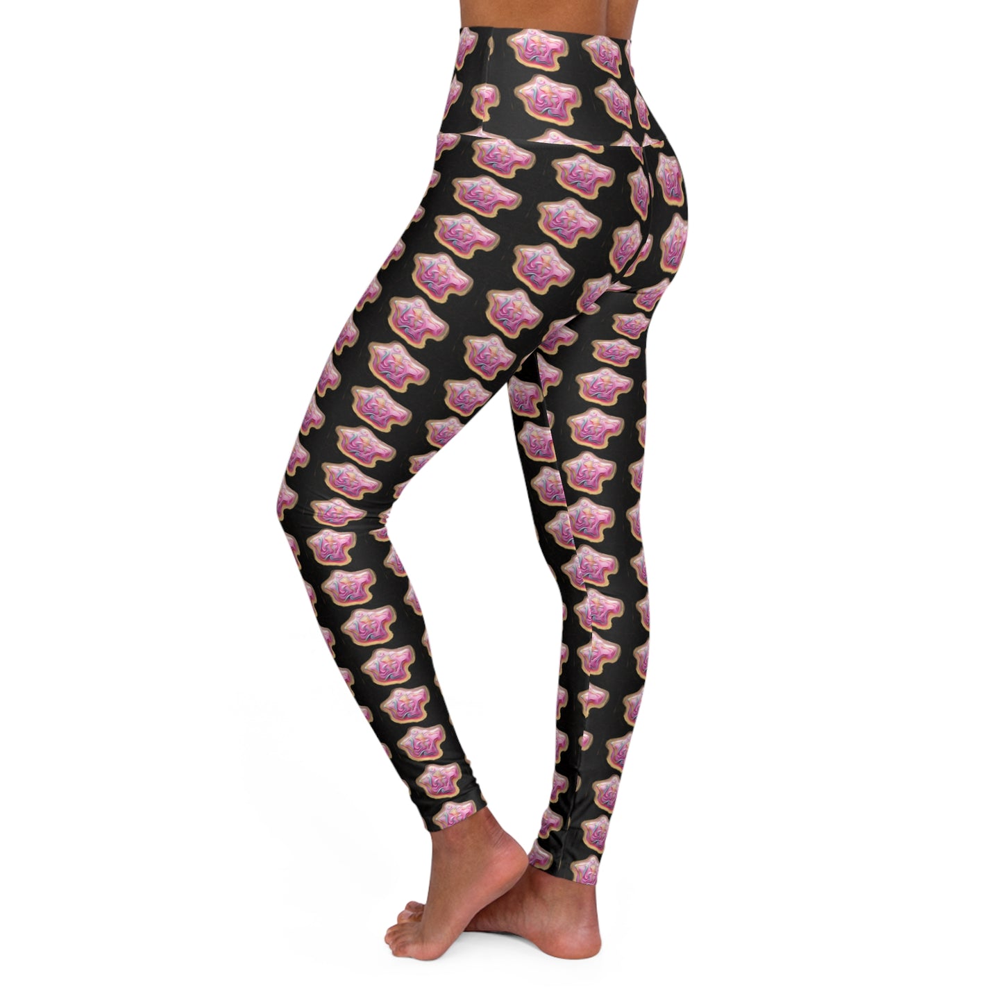 Lit Girl "Ice Cream" High Waisted Yoga Leggings (Black)