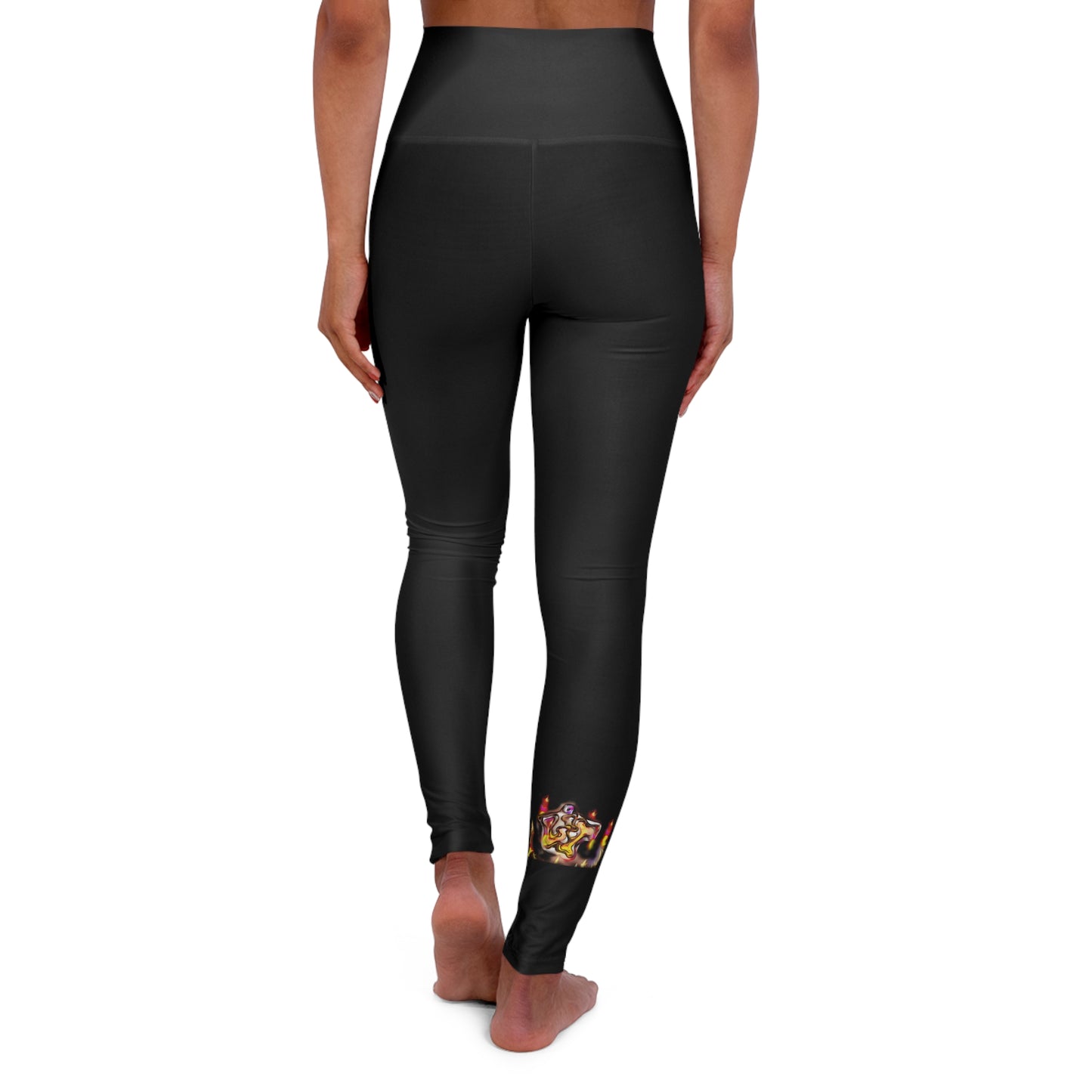 Lit Girl "Girl on Fire" High Waisted Yoga Leggings (Black)