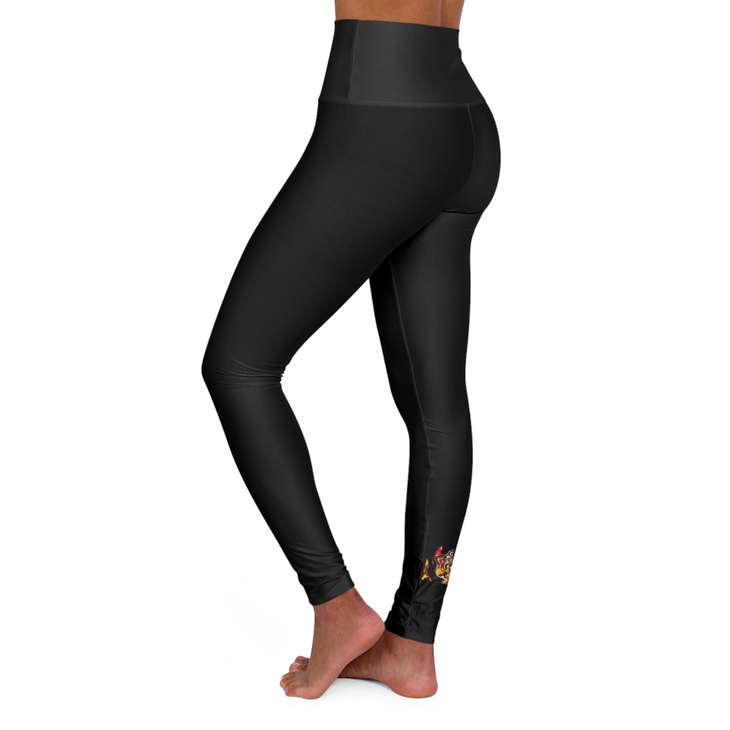 Lit Girl "Girl on Fire" High Waisted Yoga Leggings (Black)