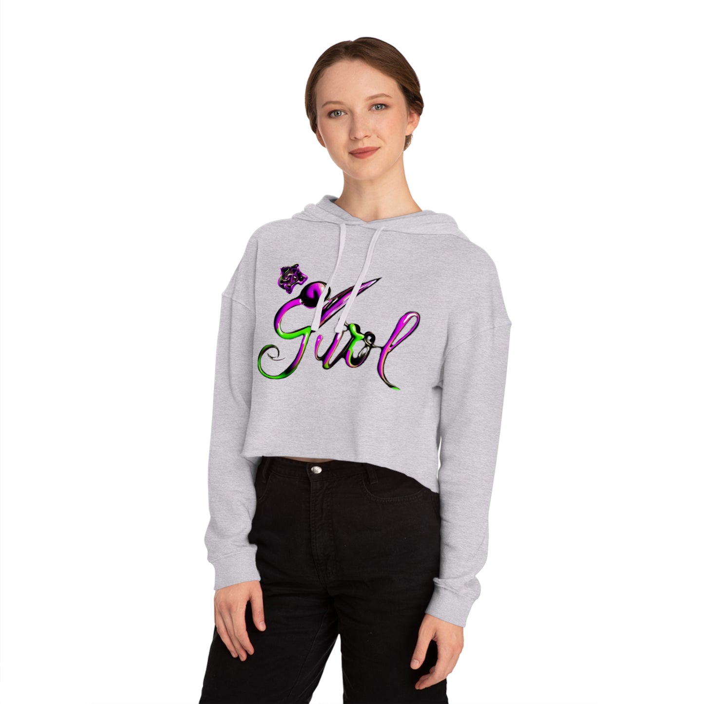 Lit Girl "Envy" Women’s Cropped Hooded Sweatshirt