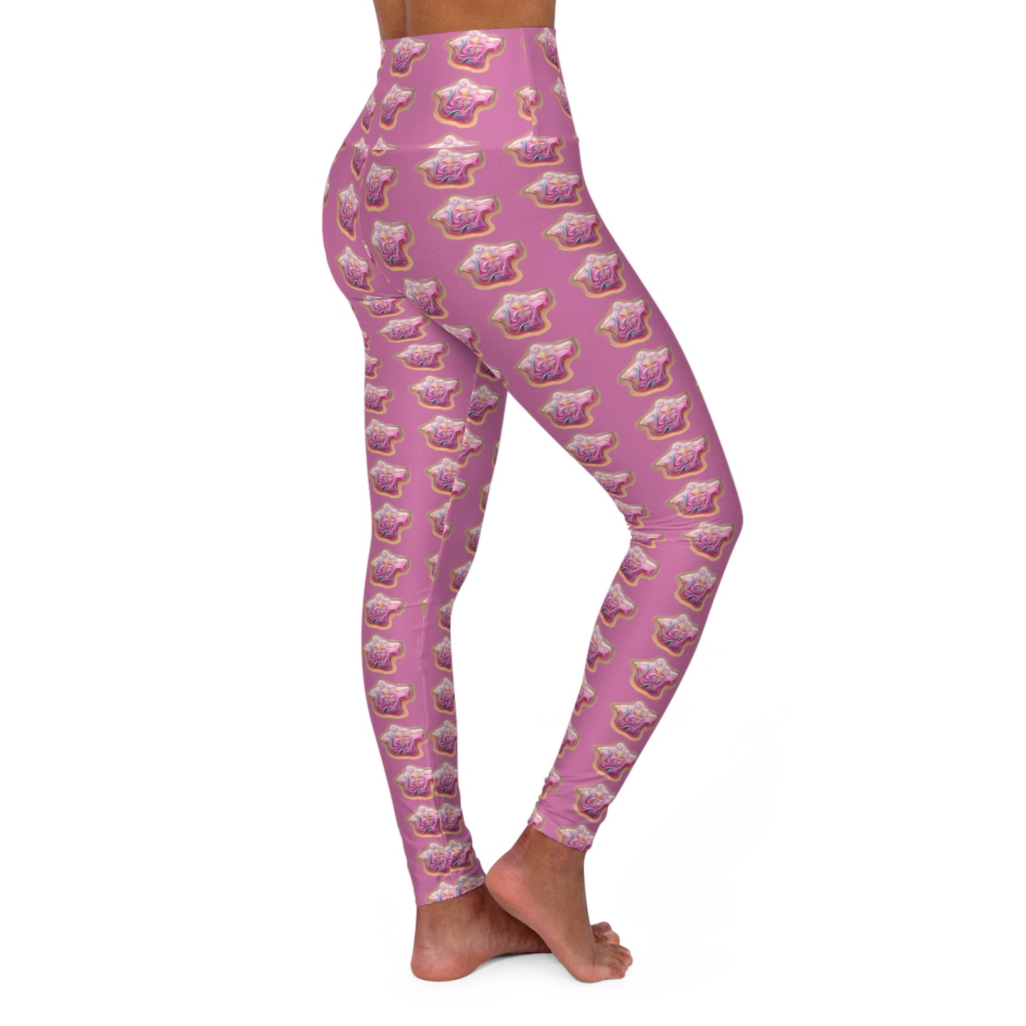 Lit Girl "Ice Cream" High Waisted Yoga Leggings (Pink)