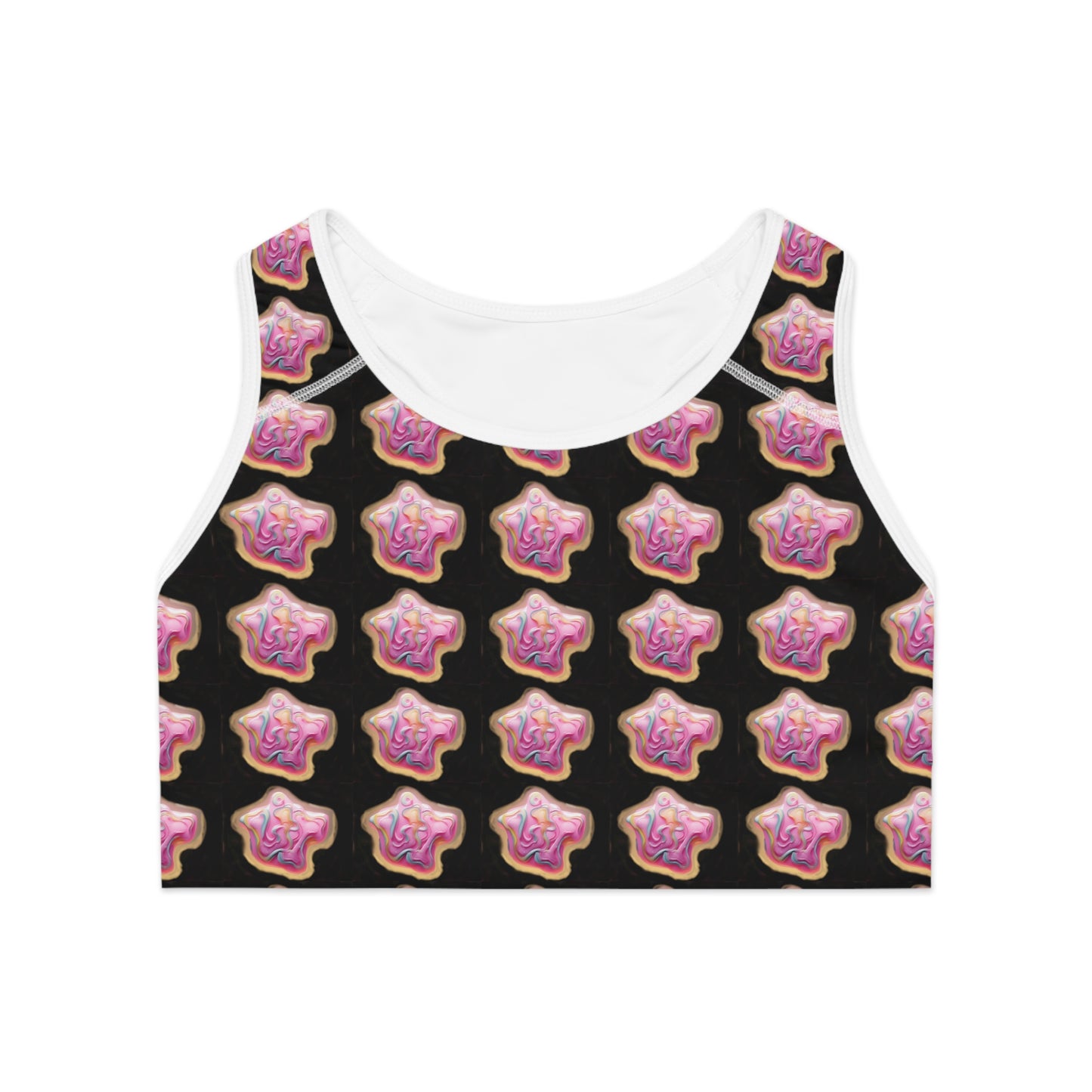 Lit Girl "Ice Cream" Sports Bra (Black)