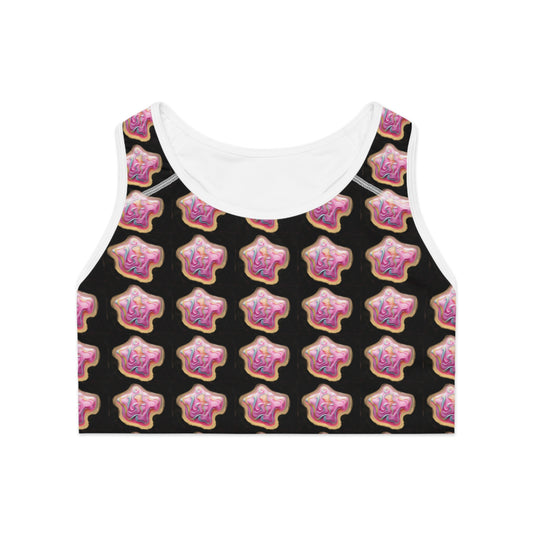 Lit Girl "Ice Cream" Sports Bra (Black)