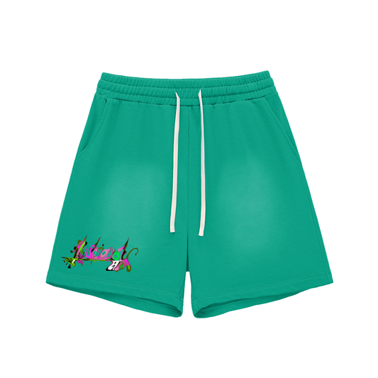 LIT Cream Rules Cotton Shorts