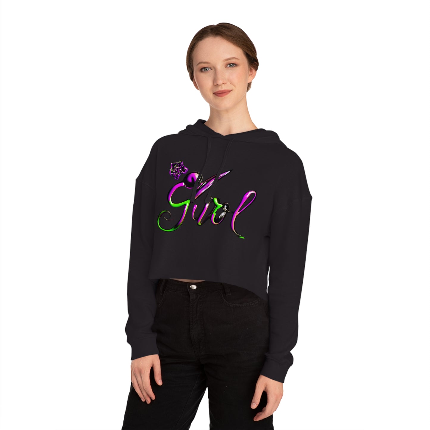 Lit Girl "Envy" Women’s Cropped Hooded Sweatshirt