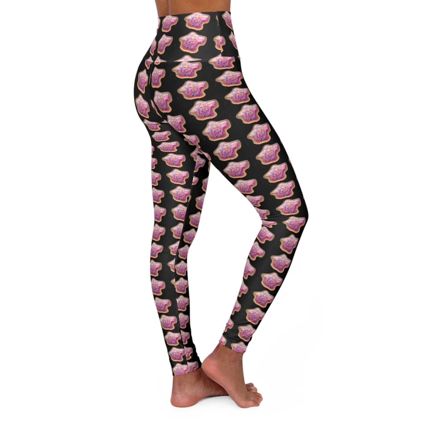 Lit Girl "Ice Cream" High Waisted Yoga Leggings (Black)