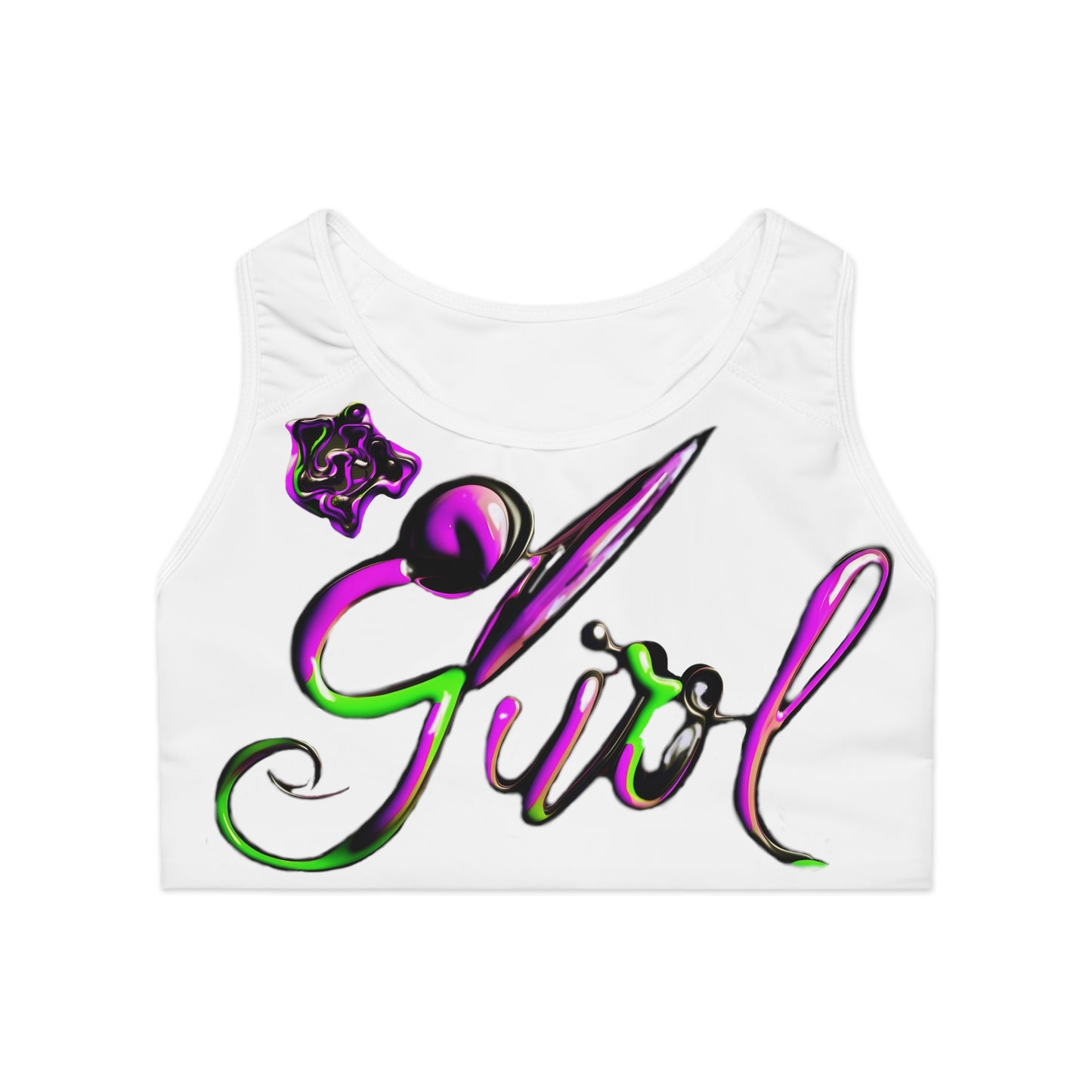 Lit Girl "Envy" Sports Bra (White)