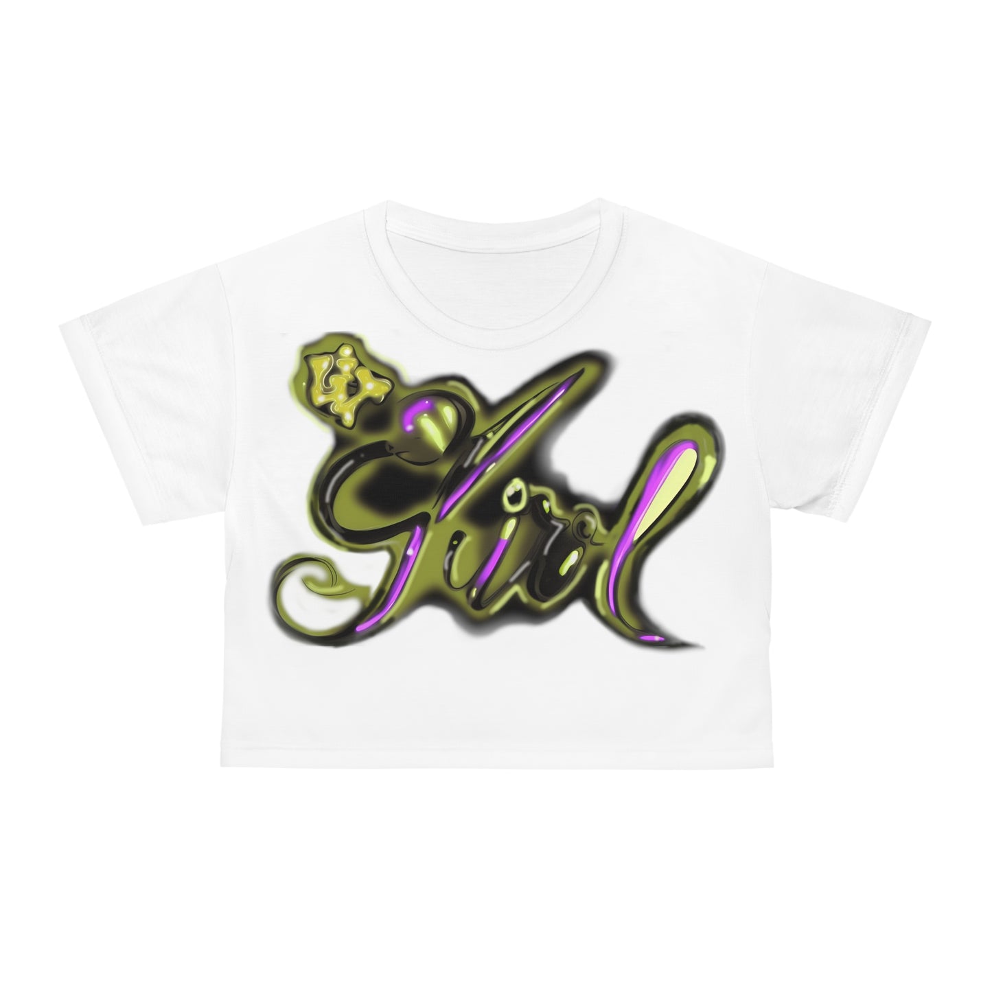 Lit Girl "Royal Purple" Crop Tee (White)