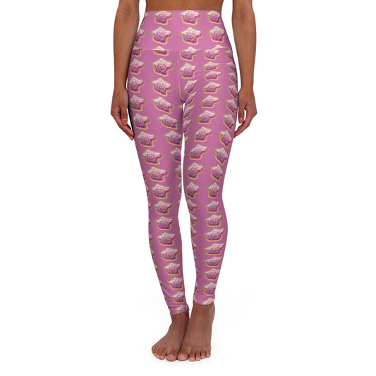 Lit Girl "Ice Cream" High Waisted Yoga Leggings (Pink)