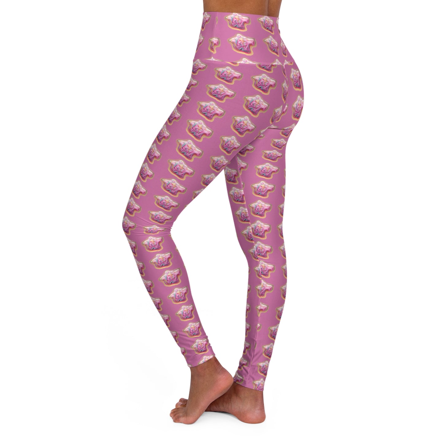 Lit Girl "Ice Cream" High Waisted Yoga Leggings (Pink)