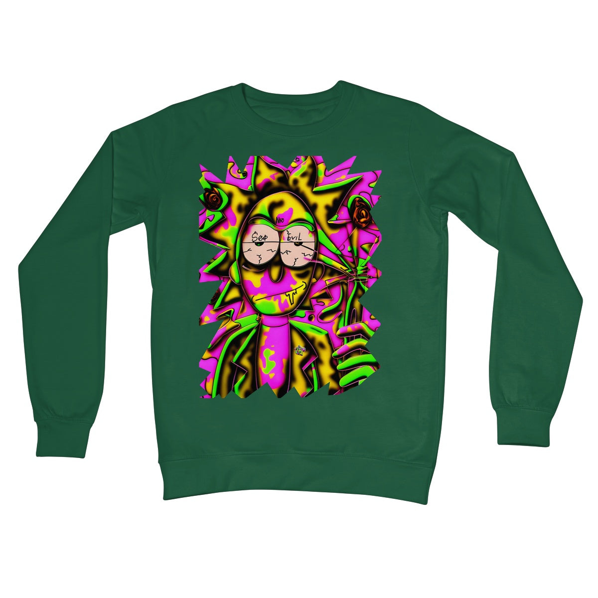 Lit Rick Sanchez See No Evil Collection  Crew Neck Sweatshirt