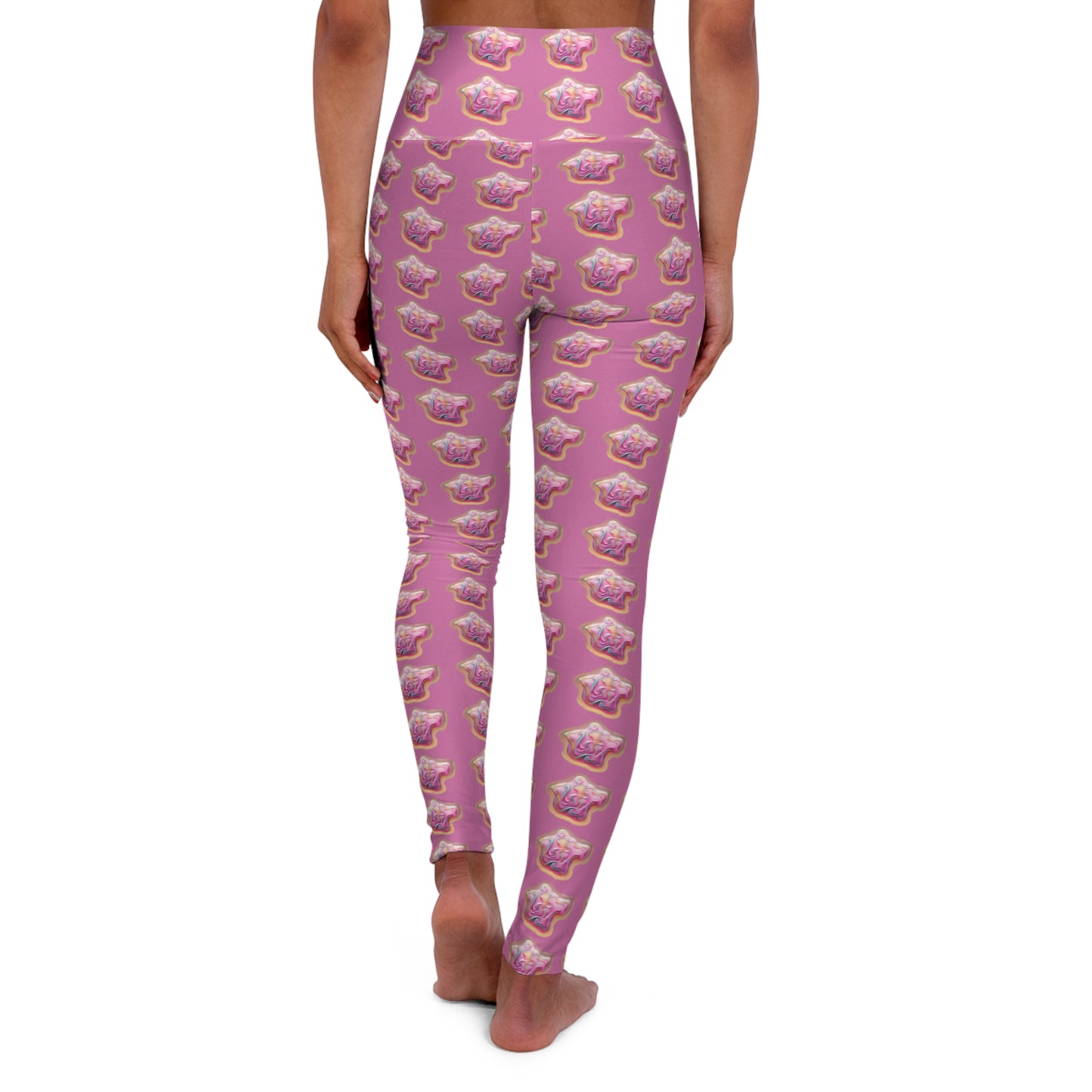 Lit Girl "Ice Cream" High Waisted Yoga Leggings (Pink)