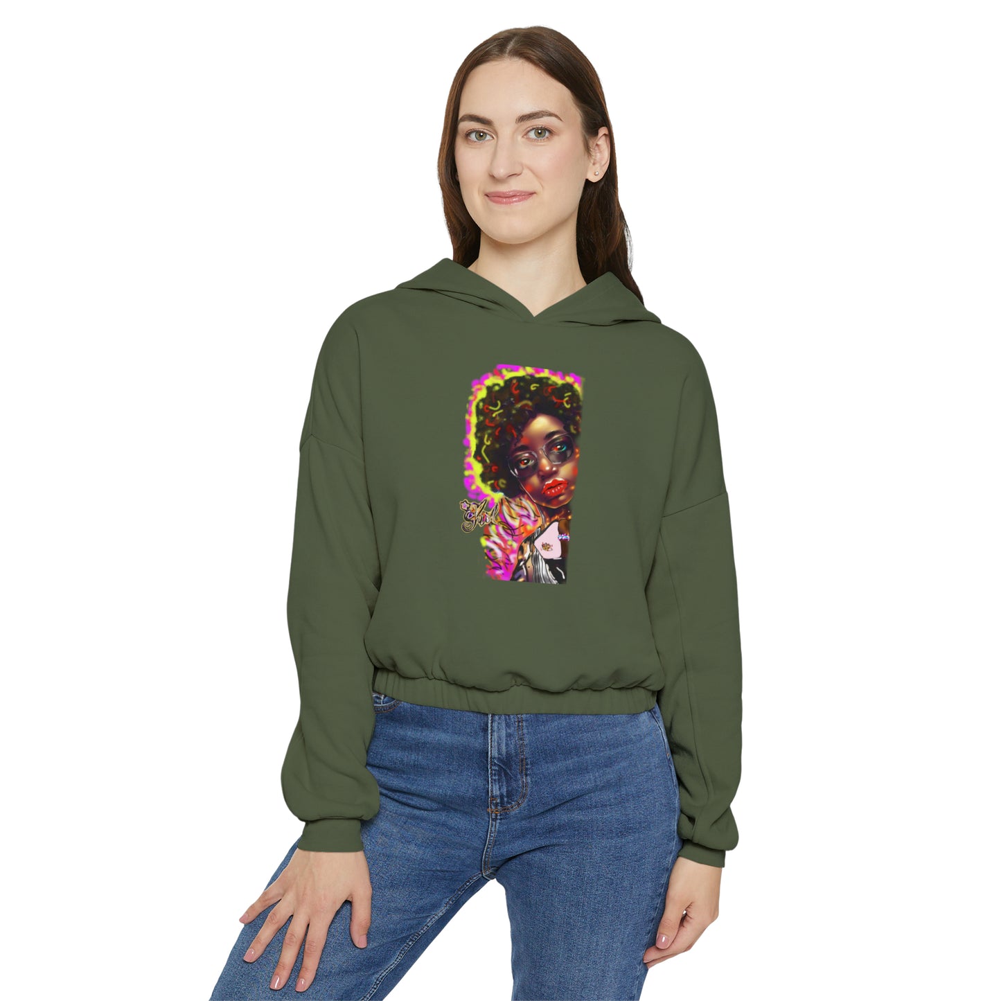 Lit Girl "Girl on Fire" Women's Cinched Bottom Hoodie