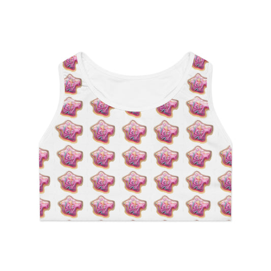 Lit Girl "Ice Cream" Sports Bra (White)