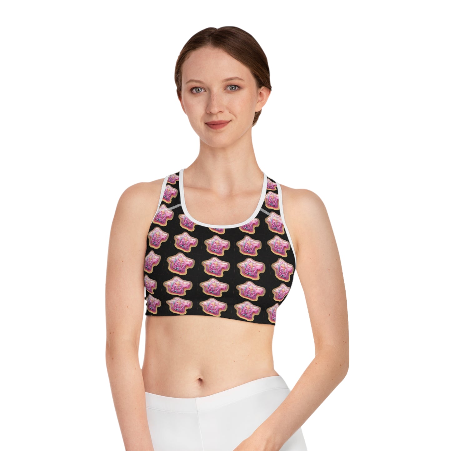 Lit Girl "Ice Cream" Sports Bra (Black)