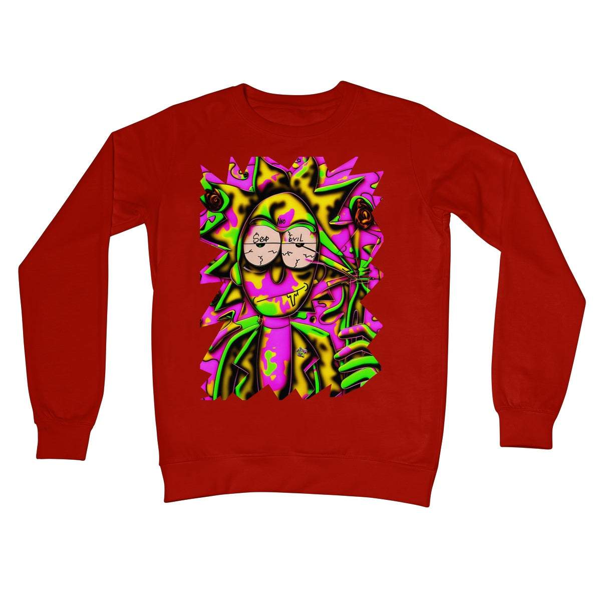 Lit Rick Sanchez See No Evil Collection  Crew Neck Sweatshirt