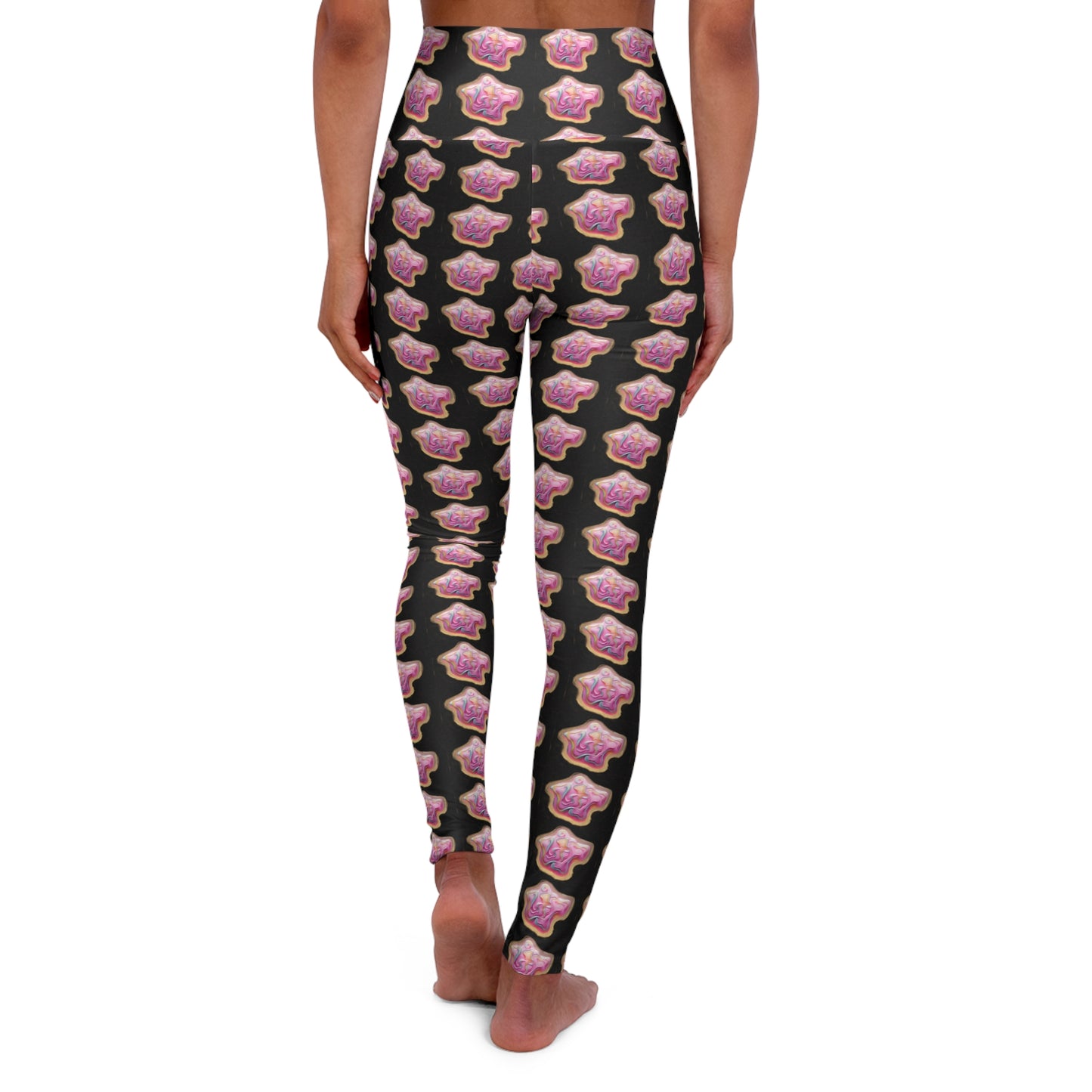 Lit Girl "Ice Cream" High Waisted Yoga Leggings (Black)