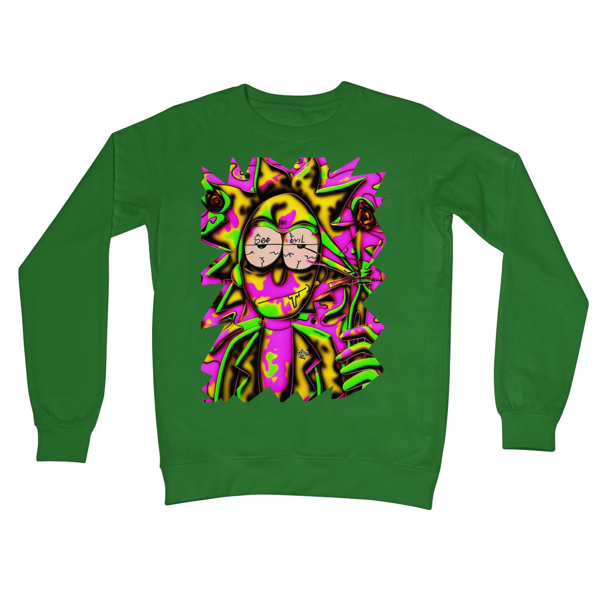 Lit Rick Sanchez See No Evil Collection  Crew Neck Sweatshirt