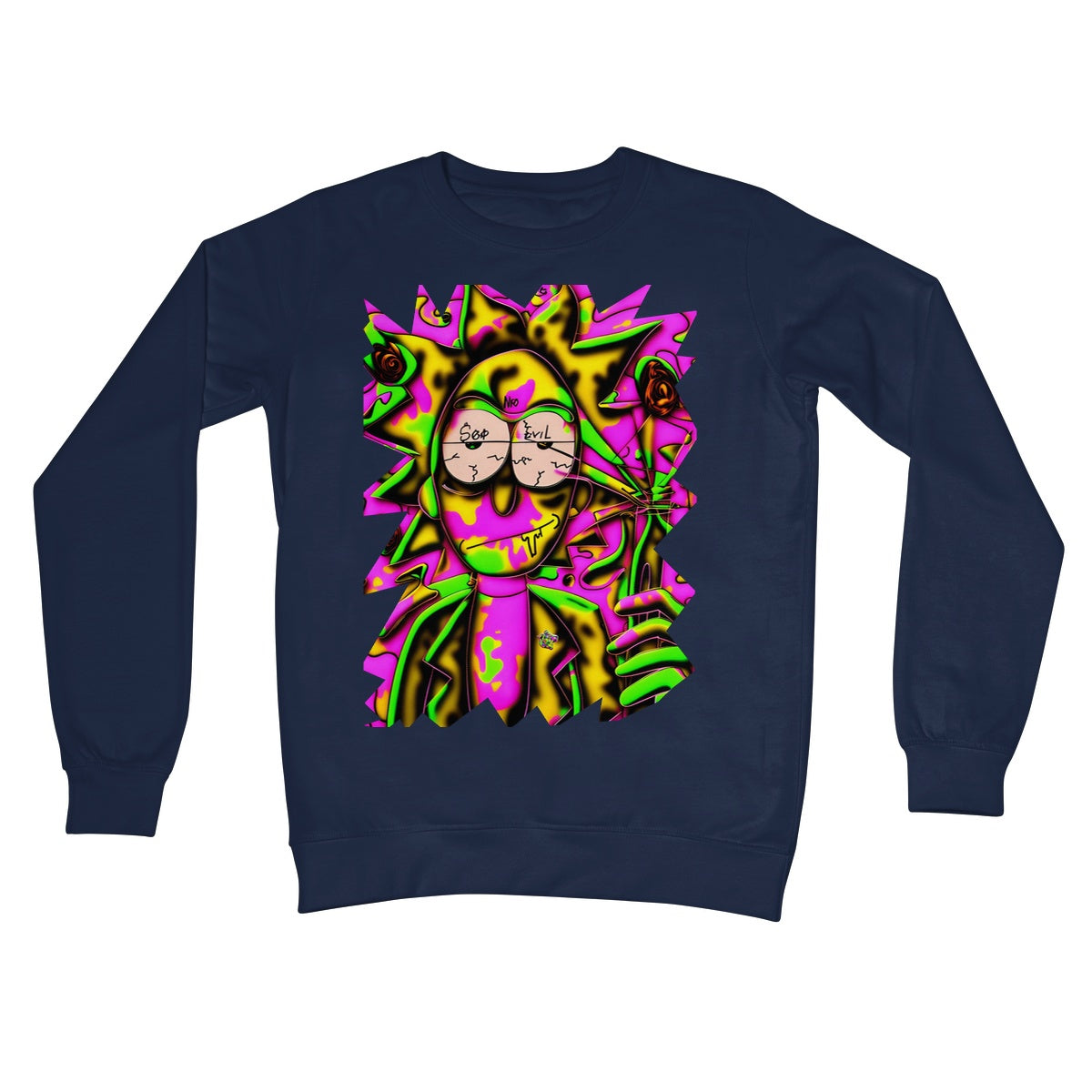 Lit Rick Sanchez See No Evil Collection  Crew Neck Sweatshirt