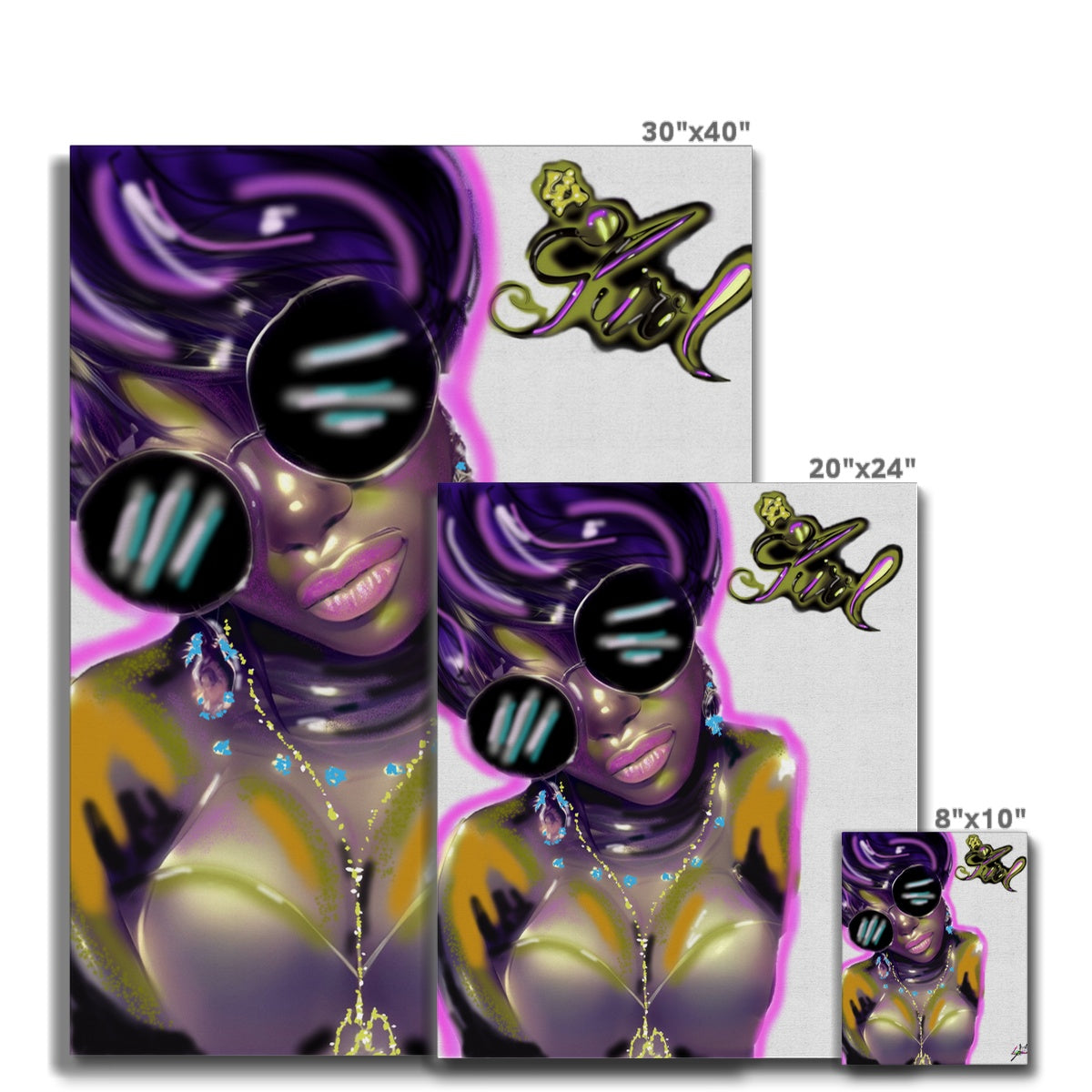 Lit Girl Collection: Purple Queen Canvas