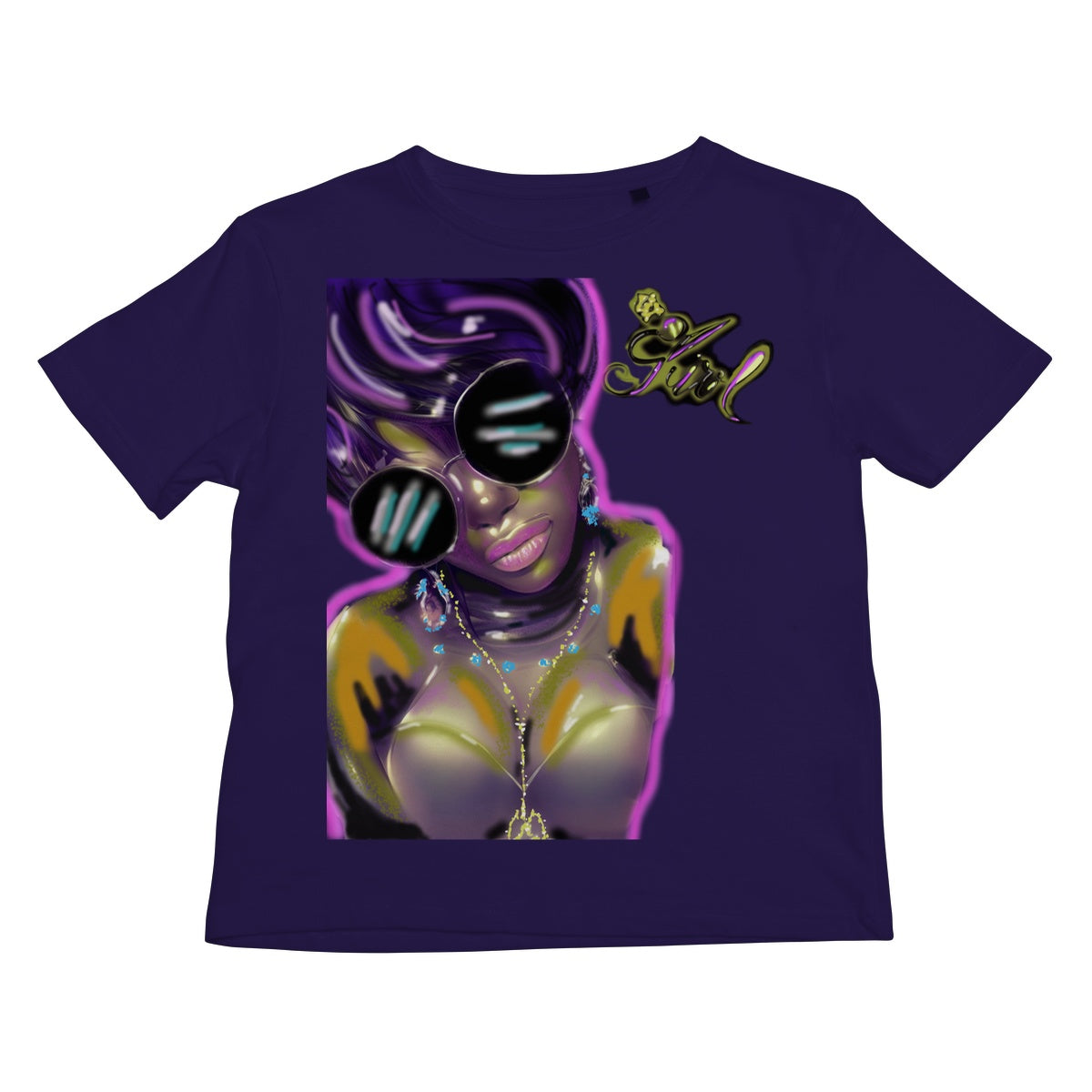 Lit Girl Collection: Purple Queen Kids T-Shirt