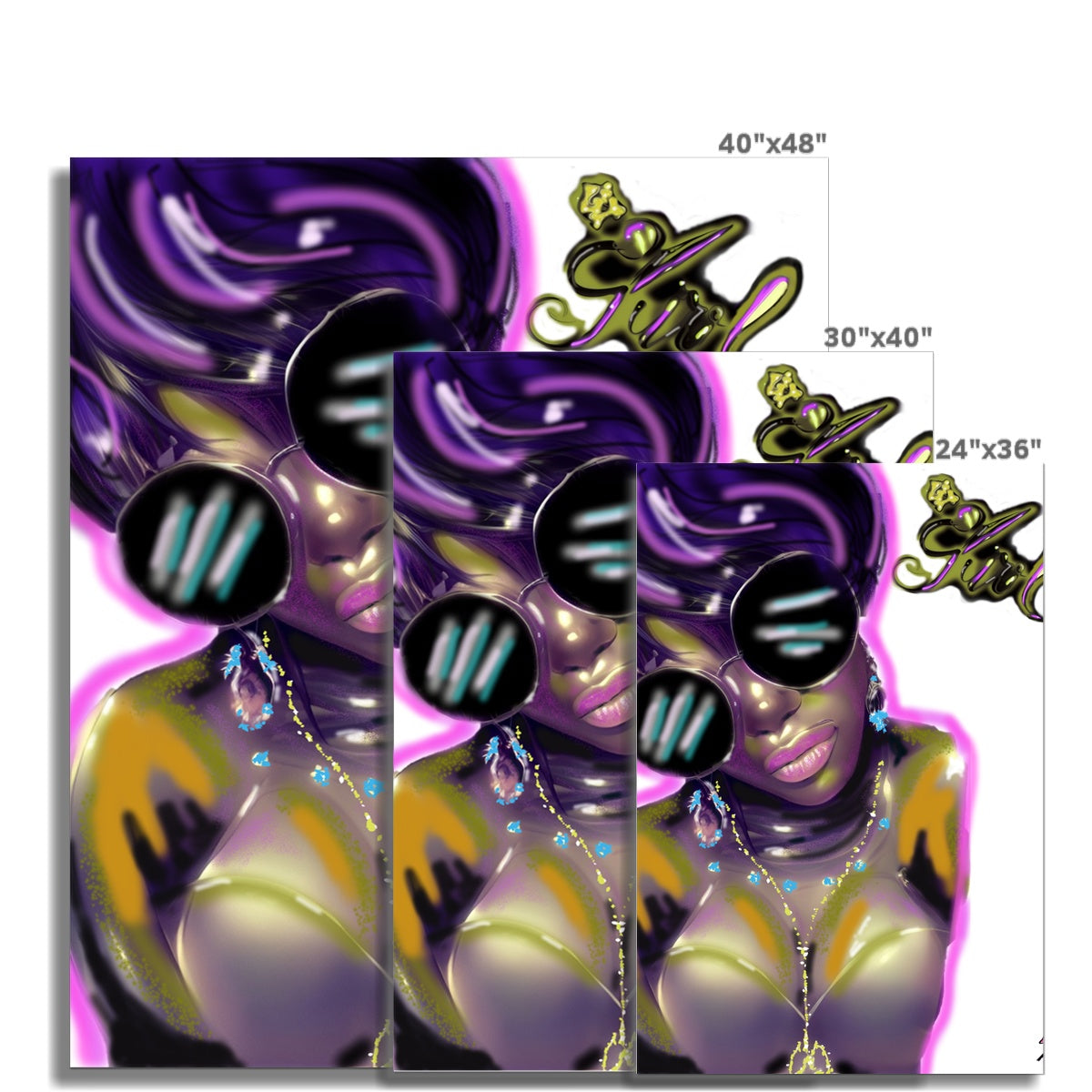 Lit Girl Collection: Purple Queen Fine Art Print