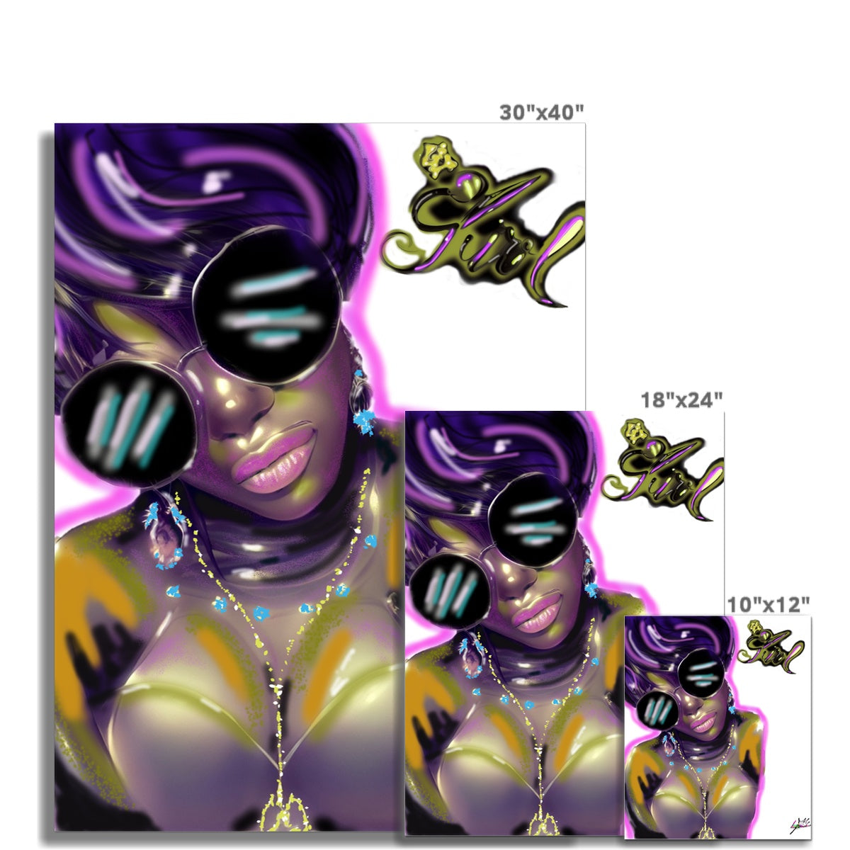 Lit Girl Collection: Purple Queen C-Type Print