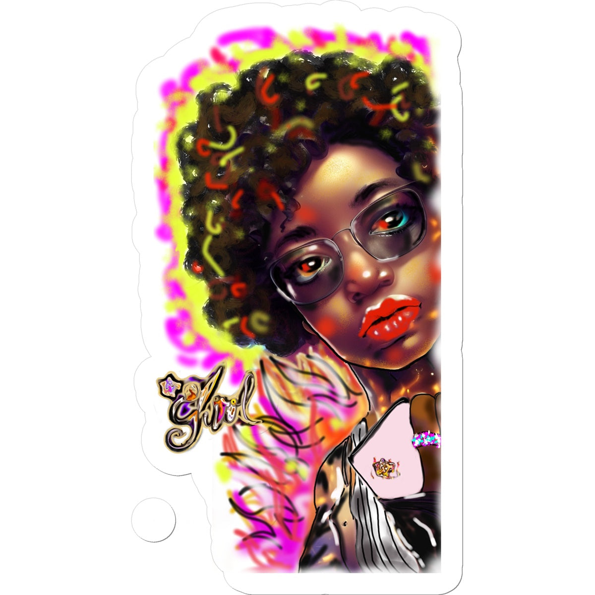 Lit Girl Collection: Girl on Fire Sticker