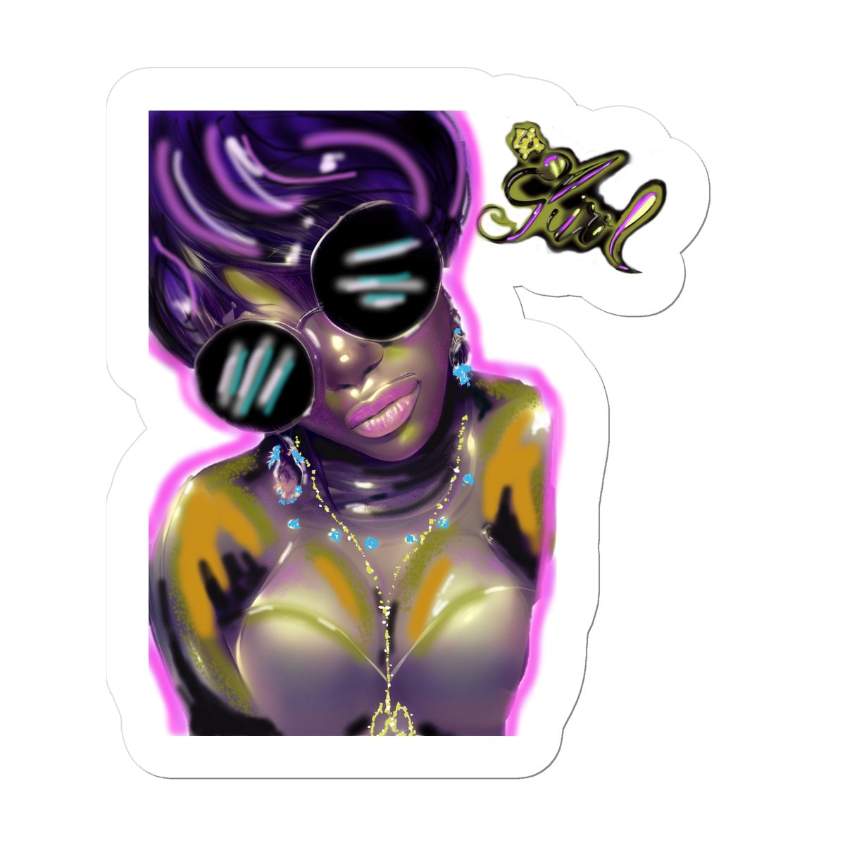 Lit Girl Collection: Purple Queen Sticker