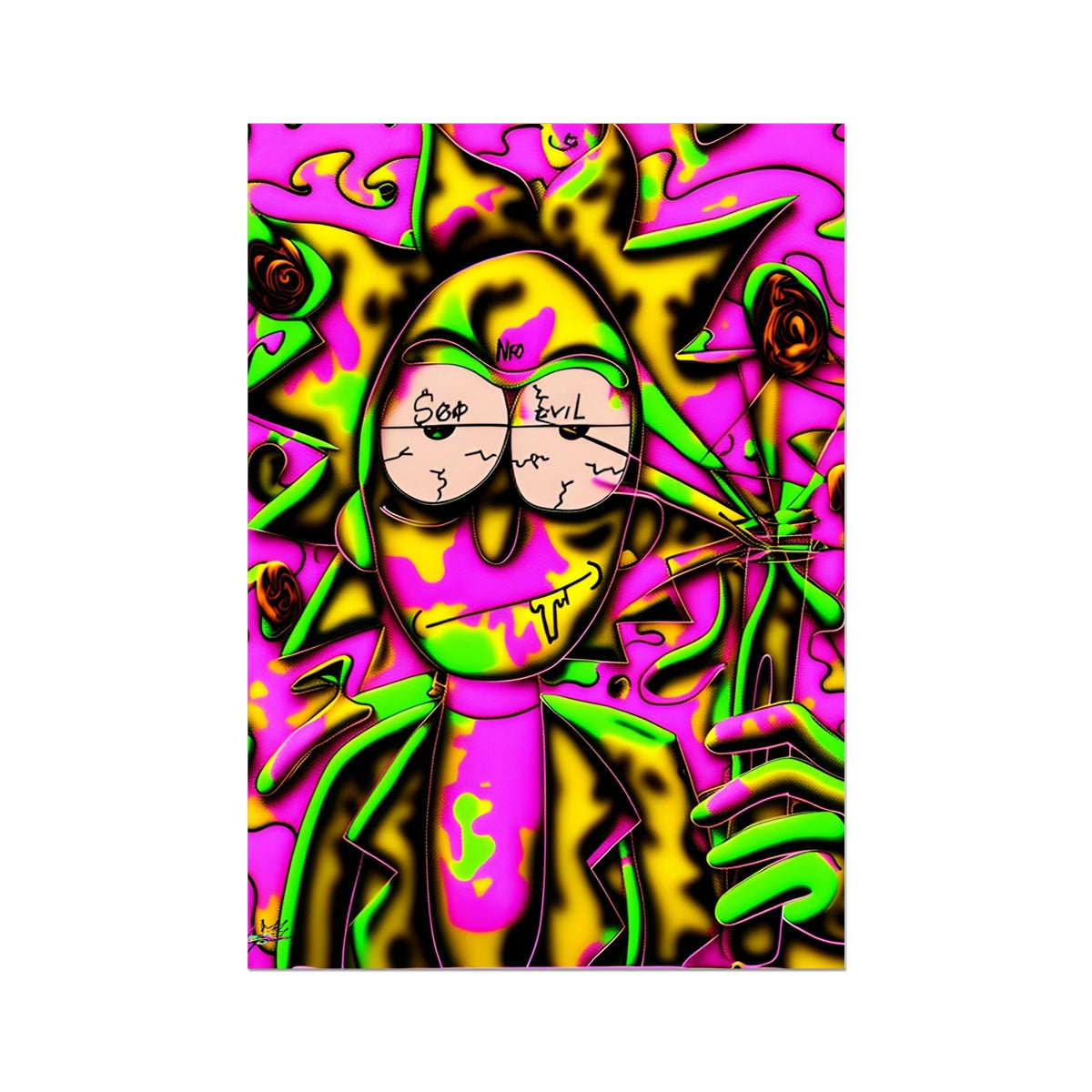 Lit Rick Sanchez See No Evil Collection  Wall Art Poster