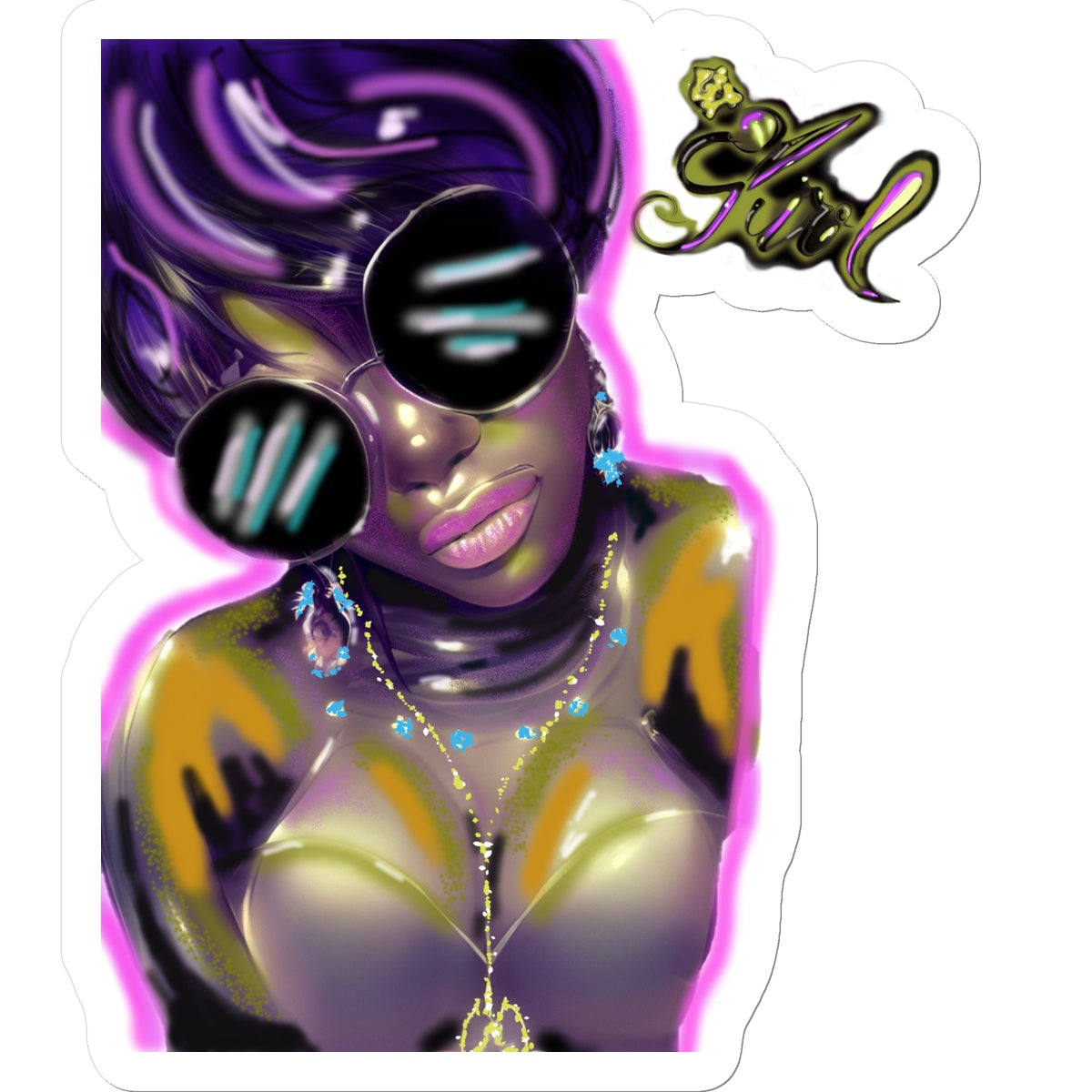 Lit Girl Collection: Purple Queen Sticker