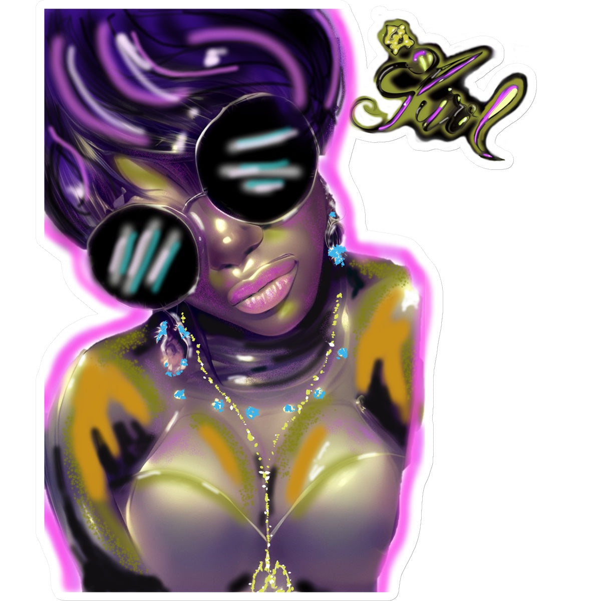 Lit Girl Collection: Purple Queen Sticker