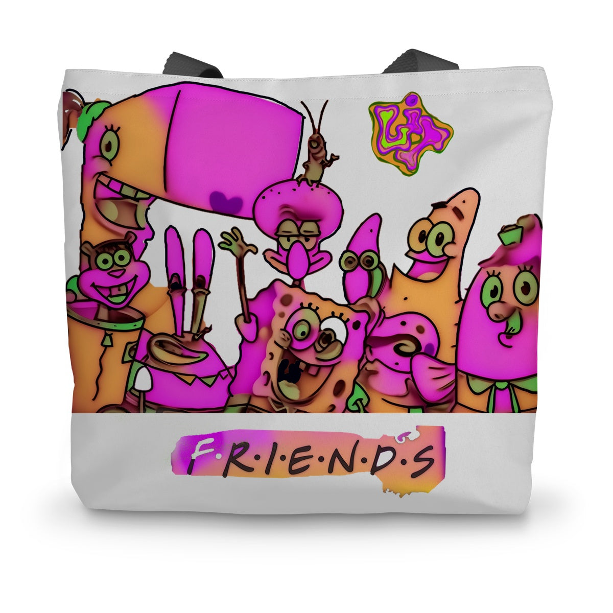 Lit SpongeBob n Friends Collection Canvas Tote Bag